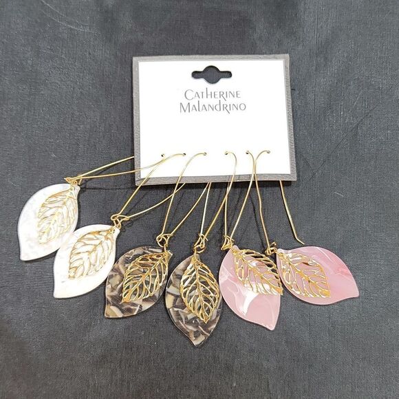 BRAND NEW CATHERINE MALANDRINO 3-PACK EARRINGS  PAIRED ON KIDNEY WIRES - Picture 6 of 10